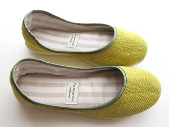 Size 6-6.5, 7.5-8, 8-8.5, 9 Ready to Ship Cute Ballerina Flats in Lime Green