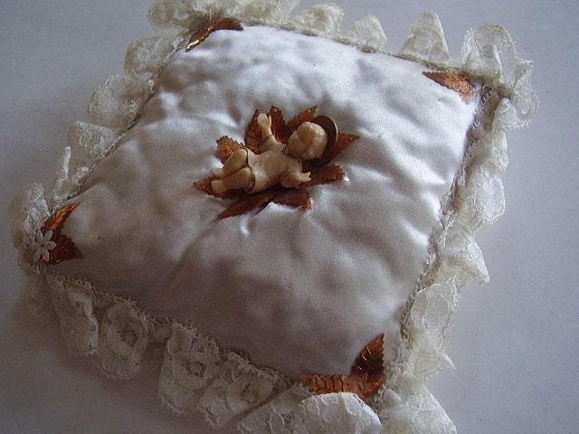 Vintage Satin Pillow Baby Jesus