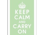 Keep Calm and CARRY ON, 13x19 Poster (Peppermint Green) Purchase 3 and get 1 FREE