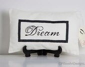 Dream Pillow White and Black Hand Painted Made in Canada