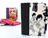 Paper notepad clutch -  organizer wallet - Black and White (LAST ONE)