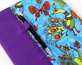 Reusable journal cover for composition notebooks - includes pen - Peacock