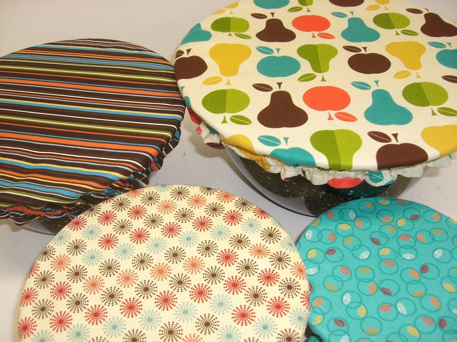 Custom order for Jessie, 6- 3.5 and 1-10.5 covers, Bowl cover, Reusable Bowl Covers, Eco Friendly, ready to ship
