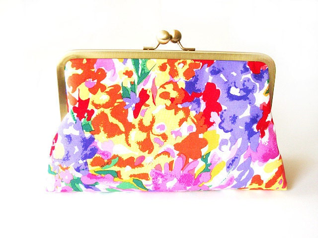 Vintage Inspired Floral Wedding Clutch Bag Purse Bridesmaid Gift