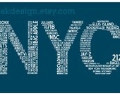 NYC Dictionary (11 x 17 New York City Poster in Navy)