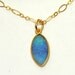 Blue Druzy Agate Pendant Necklace 14K Gold filled Simple layering necklace