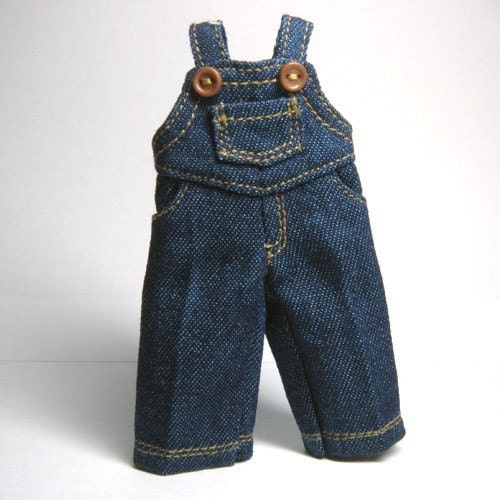 Blue Denim Bib Overalls for Tiny BJD, Lati Yellow, PukiFee, Dollk C00050A