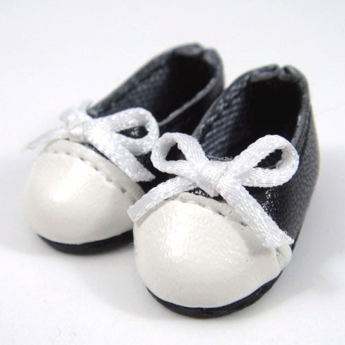 Black & White Bow Slip-On for Tiny BJD, Lati Yellow, PukiFee, Riley Kish, Bobobie Nissa, DIM Silf, Dollk S00018A