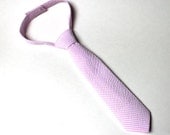 Boy's Tie - Pink Seersucker Stripe - any size
