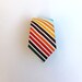 Men's Tie - Multicolor Stripe - Brown, Red, Orange, Blue, Green, Yellow, and White