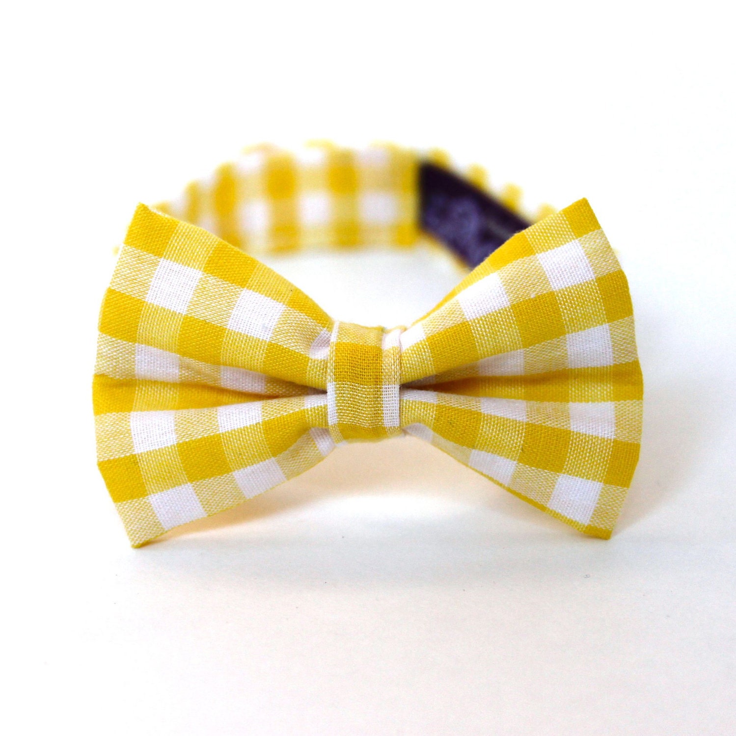 Boy's Bow Tie - Yellow Gingham - Size 6-10 - In Stock - Yellow and White Checks