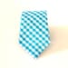 Men's Tie - Turquoise Gingham - Aqua Blue