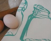 Mason Jars Tea Towel-Organic Linen- Hand Screen Printed Dish Towel