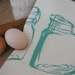 Mason Jars Tea Towel-Organic Linen- Hand Screen Printed Dish Towel