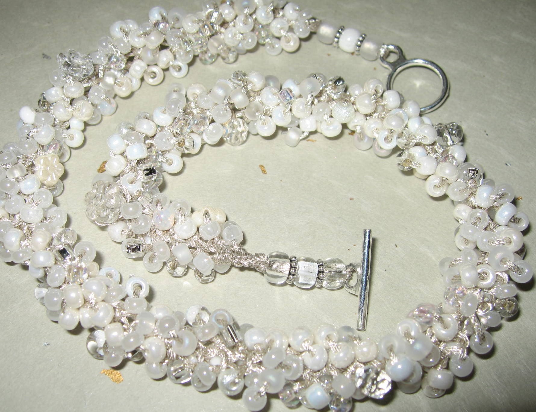Beach Resort Bridal Wedding, Cruise Wear- DAY in WHITE, Beaded Twist Necklace, Hand  Knit, unique design, by  Sereba Designs on Etsy