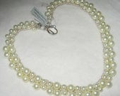Contemporary Classic Bridal Ivory Pearl Necklace, Two Tier Layered Look - Soft Wearable Fiber Jewelry on Sereba Designs at Etsy