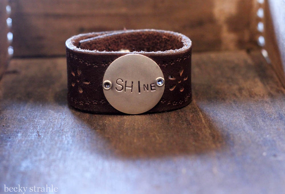 SHINE leather cuff (RESERVED for Rachel)