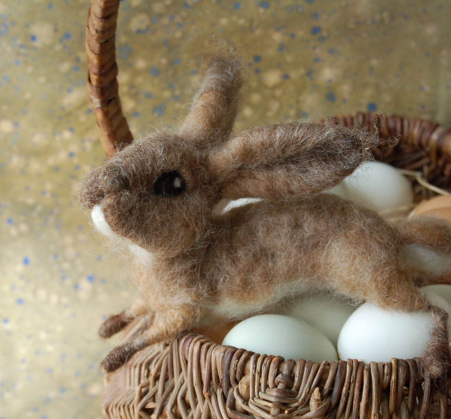 Basket Bunny - Gray and Tan