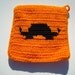Orange Mustache Potholder