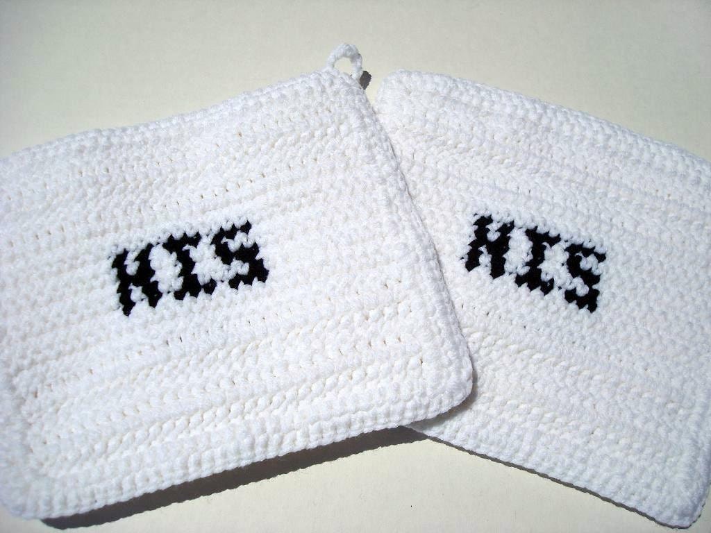 Black and White His & His Potholders Gay Wedding Gift