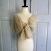 Vintage Shrug, Vintage Crocheted Italian Mohair Wool Shrug Shawl in Oatmeal