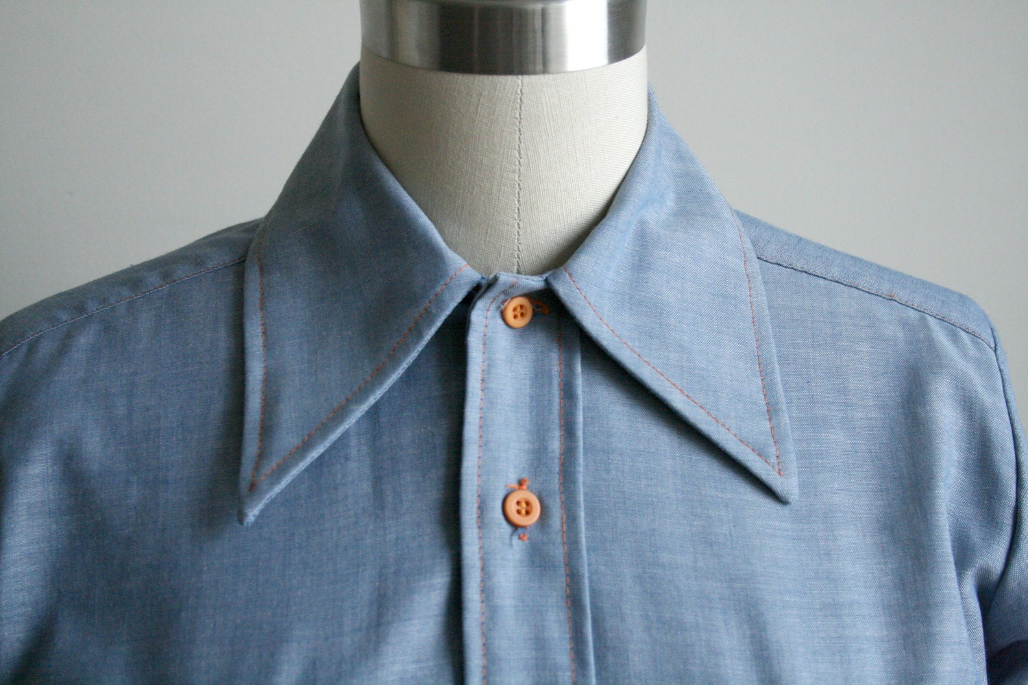 Chambray Shirt with Folk Embroidery