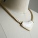 80s Minimalist Geometric Necklace -Ivory and Gold tone