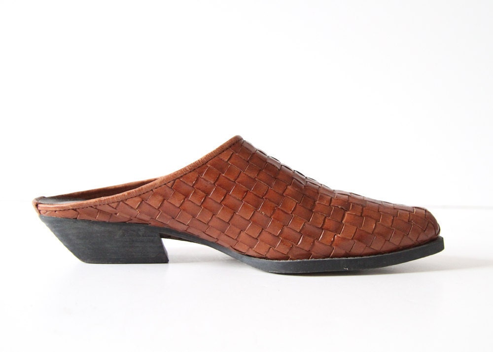 SALE Vintage 80s Woven Leather Shoes - US 7.5