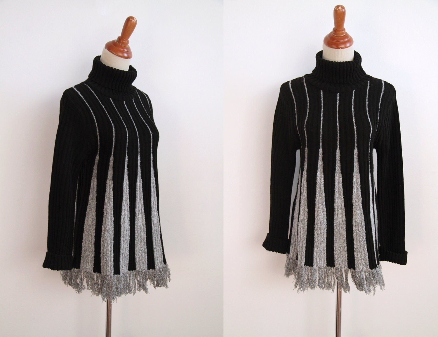 Fringed Trapeeze Sweater - Monochome
