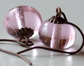 Beaded Jewelry Pink Earrings Pink Lampwork Glass And Copper Earrings