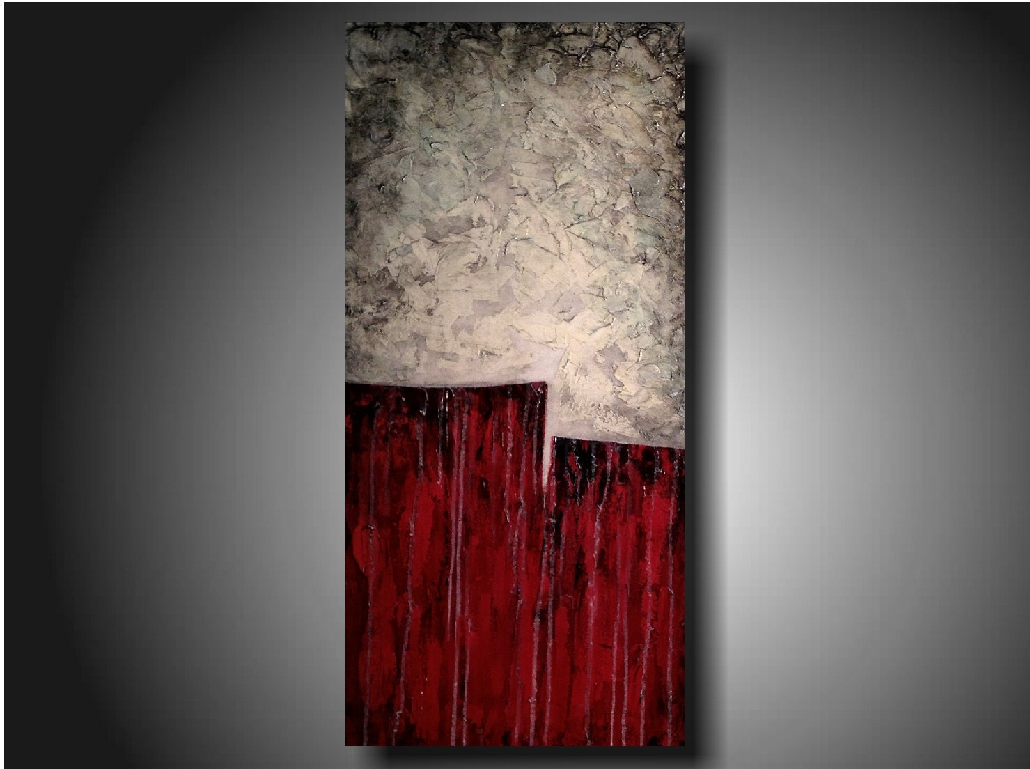 Art Original painting Abstract acrylic Textured Painting modern 18 X 36 Stillness Textured large ORIGINAL on sale save 50 dollars