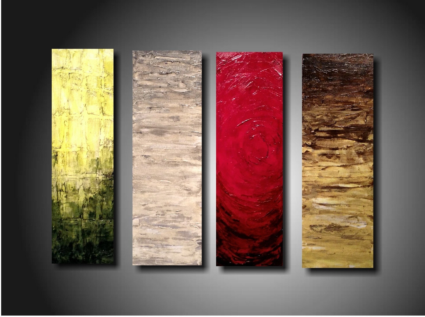 ORIGINAL Abstract Contemporary Fine Art Abstract Textured Painting modern 4 Piece Painting 24 Inches X 32 Inches -----Indifference------