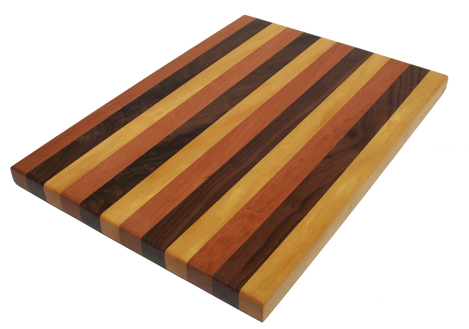 Items similar to Walnut, Cherry & Yellow Heart Wood Cutting Board on Etsy