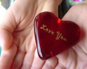 Romantic Gift Ruby Red Glass Heart for Wedding Toast and Love Fun Game 1.5x1.5x.5" 1.6oz