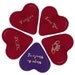 5 Whimsical All Occasion Glass Heart Assortment Gold Ink Imprinted Your Choice