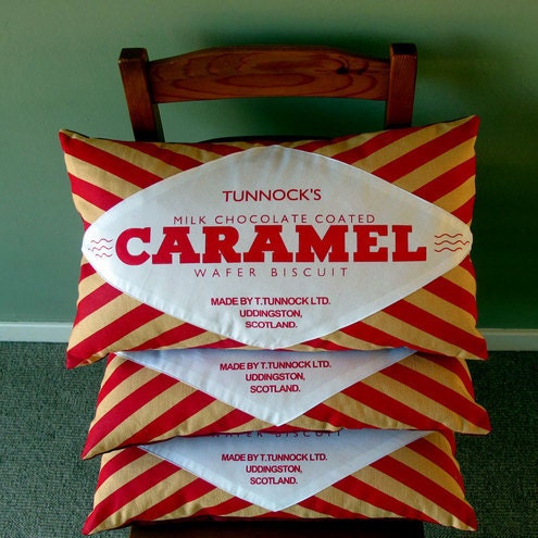 Tunnock's Caramel Wafer Screen-Printed Cushion