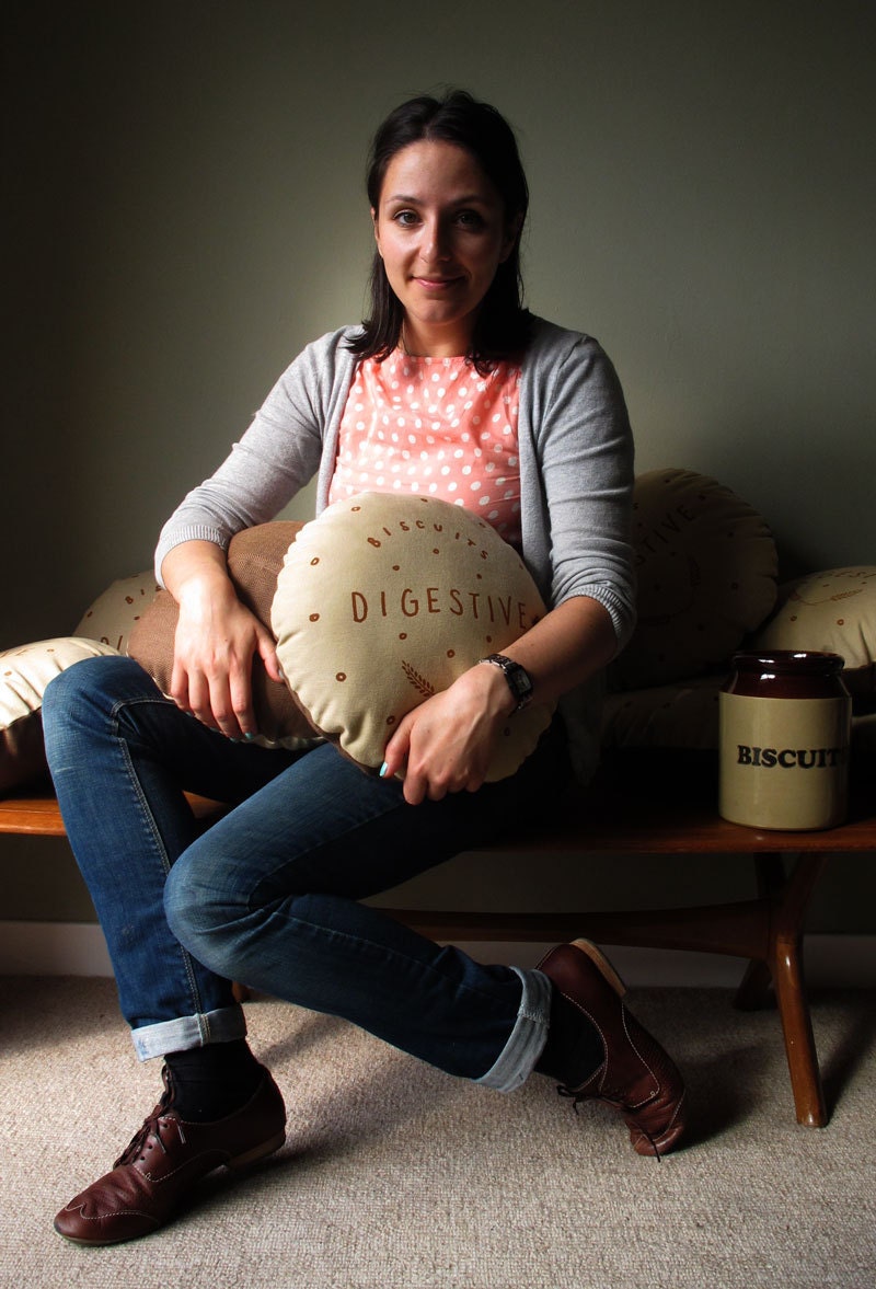 Chocolate Digestive Screen-Printed Cushion