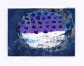 24 or The Blowfish - ACEO small original fine art abstract watercolor painting resembling a puffed up blowfish