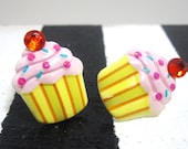 Cupcake Pink frosting Stud Earrings