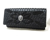 Vintage Black Beaded Handbag Revamped with Skull embelishment