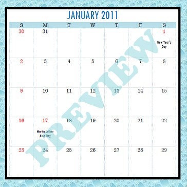 2011 Printable Monthly Calendar on 2011 Printable Monthly Desk Calendar For Cd Jewel Case  Usa Holidays