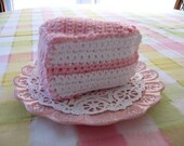 Crocheted Unbirthday Cake Slice