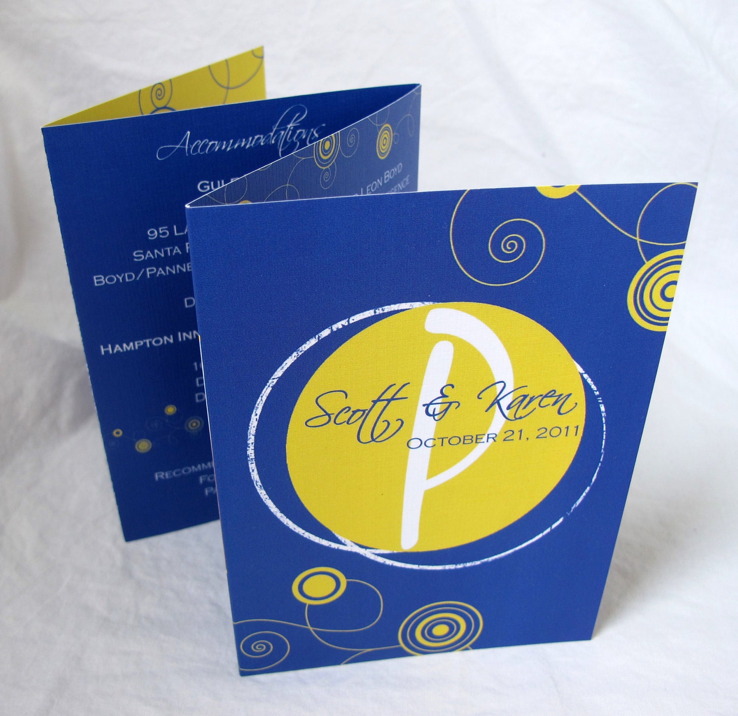 Accordion Fold Wedding Invitation - with PERFORATED RSVP CARD - Scott & Karen (72)