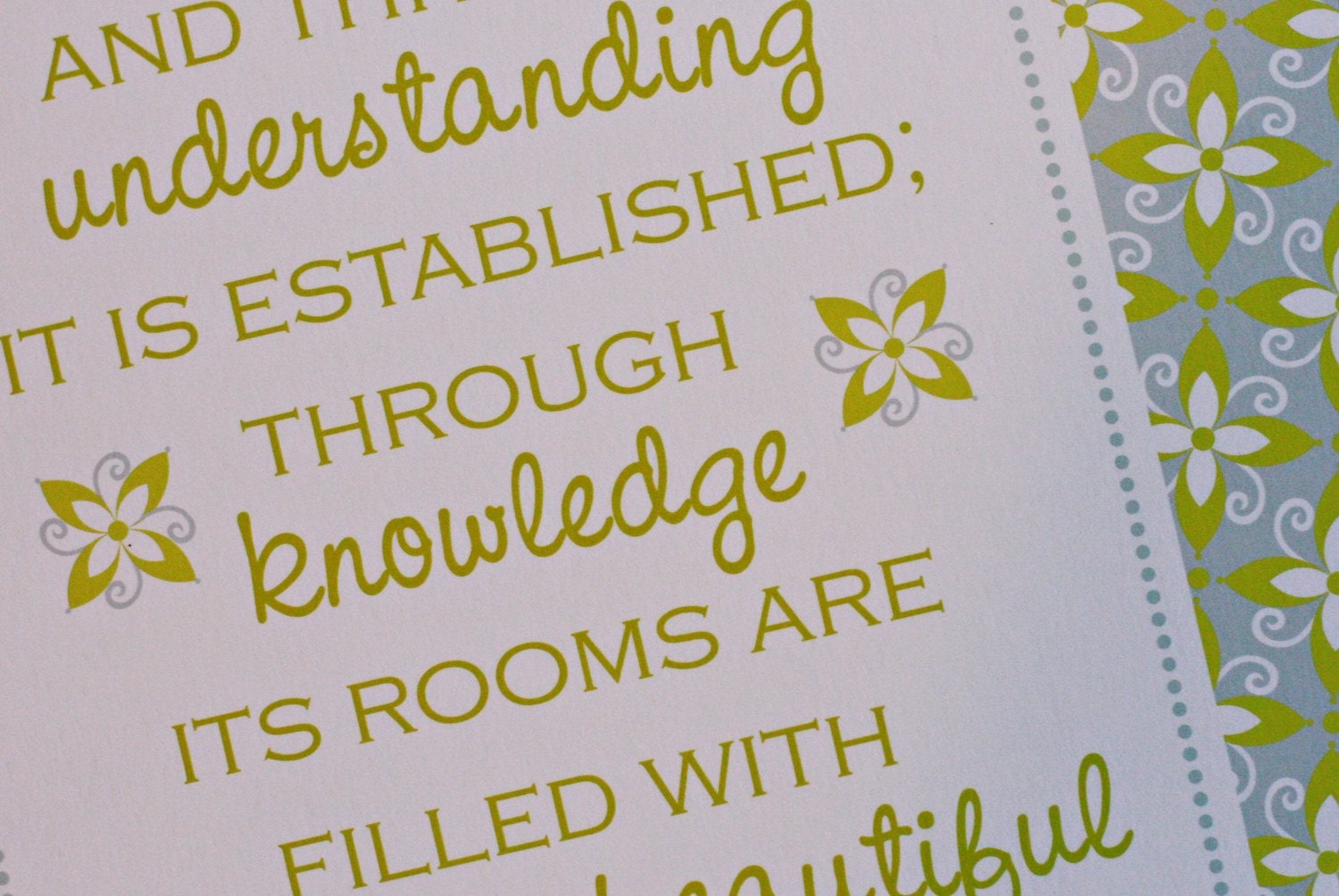 By WISDOM A HOUSE is BUILT scripture art print 8x10