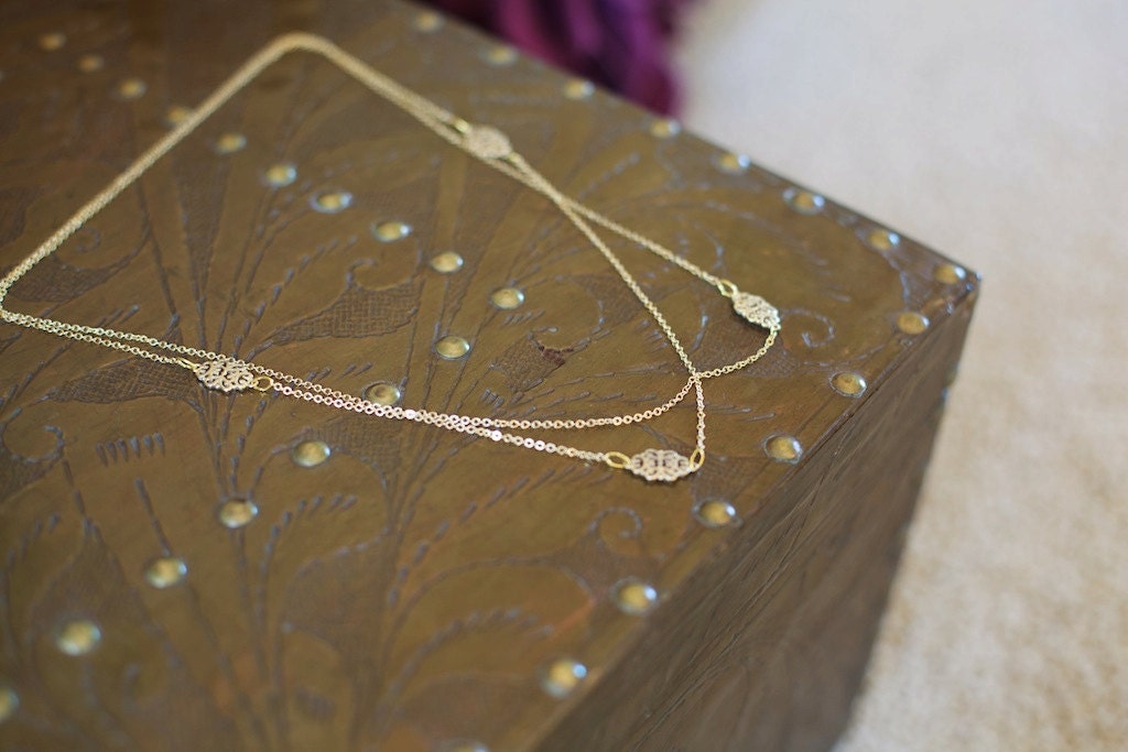 Golden Filigree Layering Necklace - Made to Order