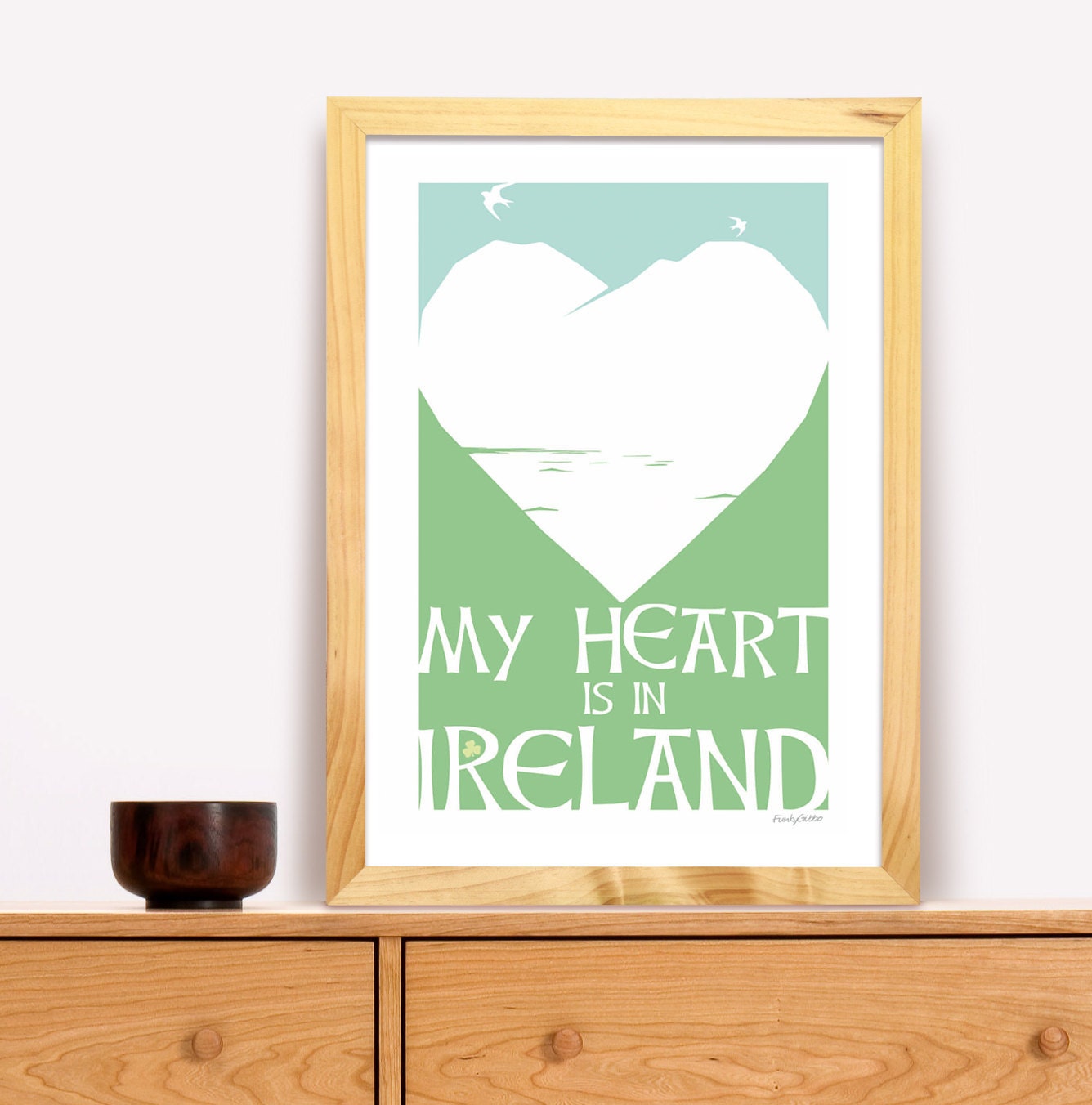My Heart Is in Ireland Modern Trad Poster