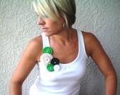 Flower Brooch...pin..felt...Five Flower Cluster Pin (mod forest)