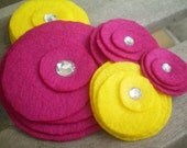 SALE/Five Flower Cluster Pin (pink and yellow