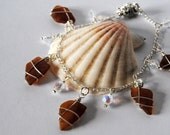 Sea Glass Jewelry, Wire Wrapped Bracelet, Sparkling Sands