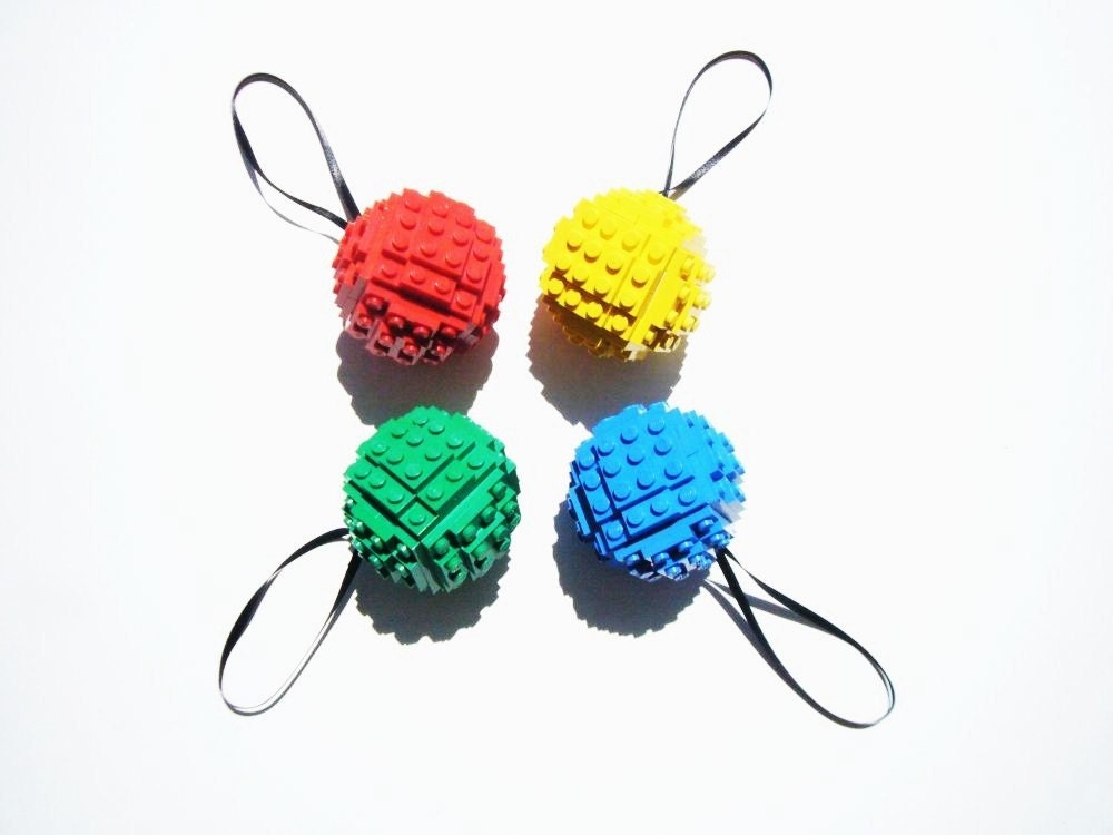 Brick Christmas Ball Ornaments Kit, Set of 4